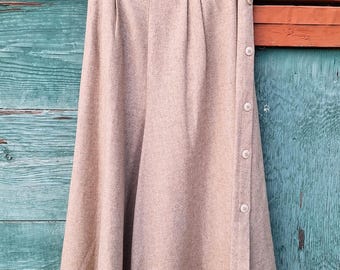 Vintage Gaucho Hose aus Wolle mit ausgestelltem Bein und durchgehender Knopfleiste - 1960er Jahre