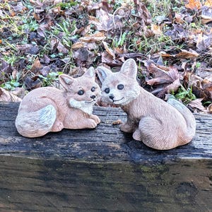 Fox Cubs Figurine - Etsy