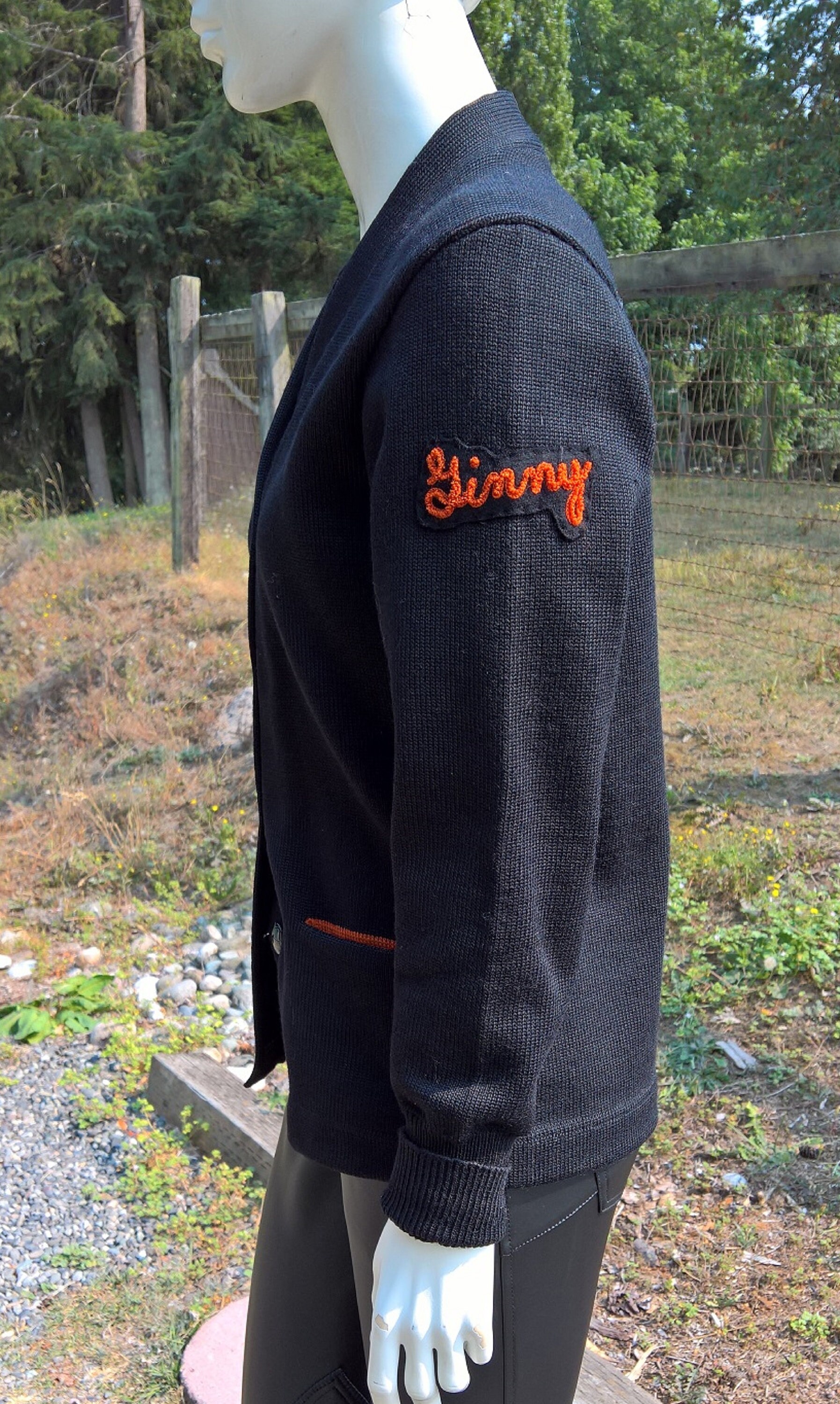 Vintage Wool Sweater High School 1950s Dehen Cardigan