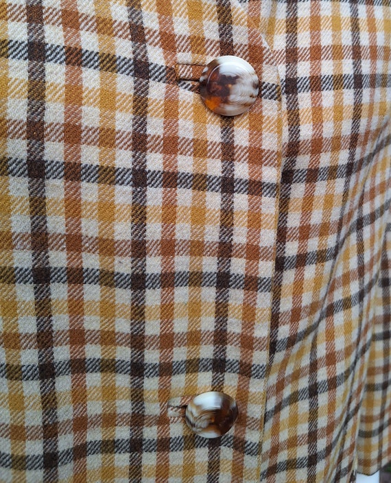Vintage Jacket Wool Autumn Tattersall with Silk l… - image 8