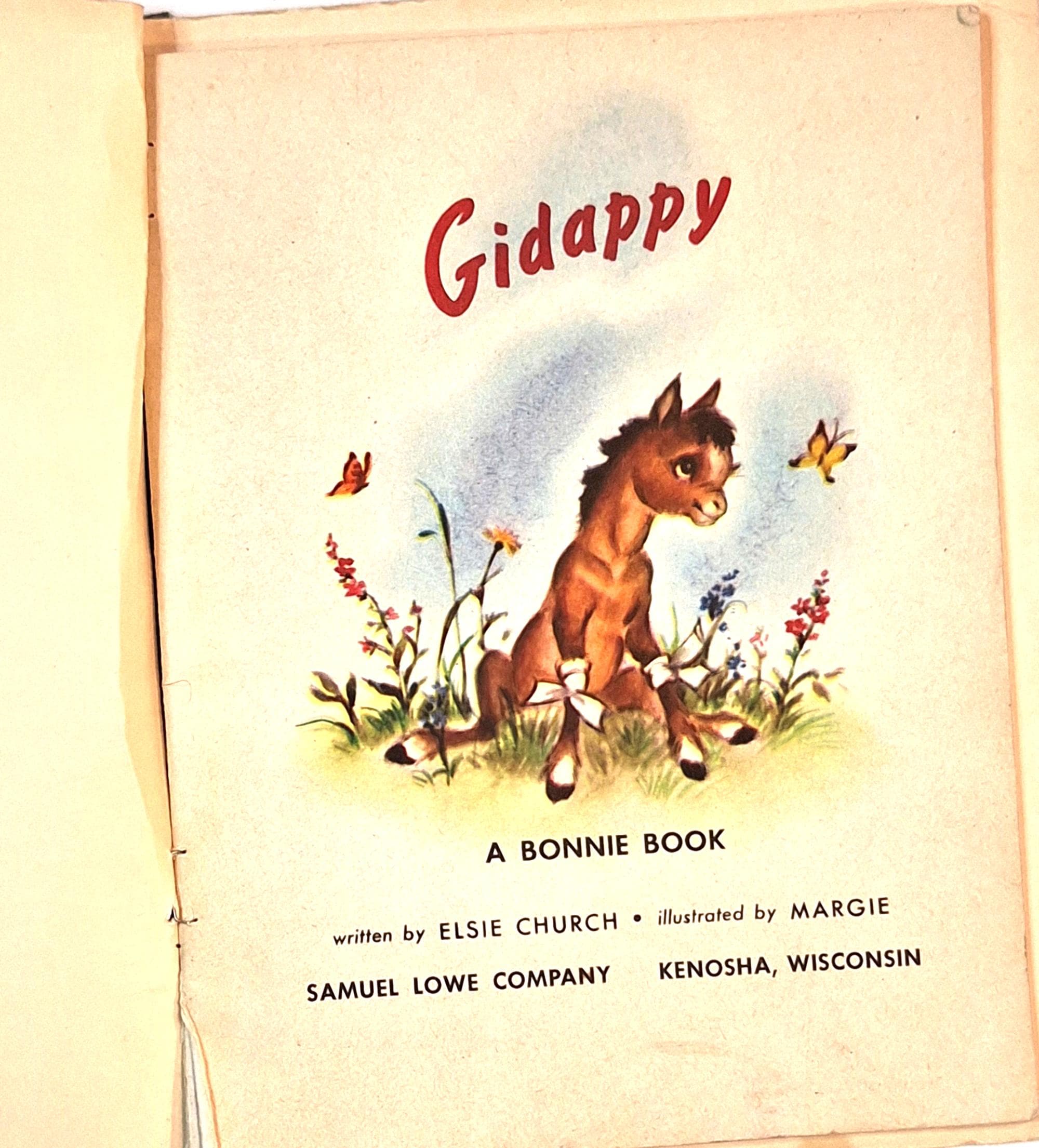 ヴィンテージの子供向け絵本「ギダッピー」エルシー・チャーチ著（1950 