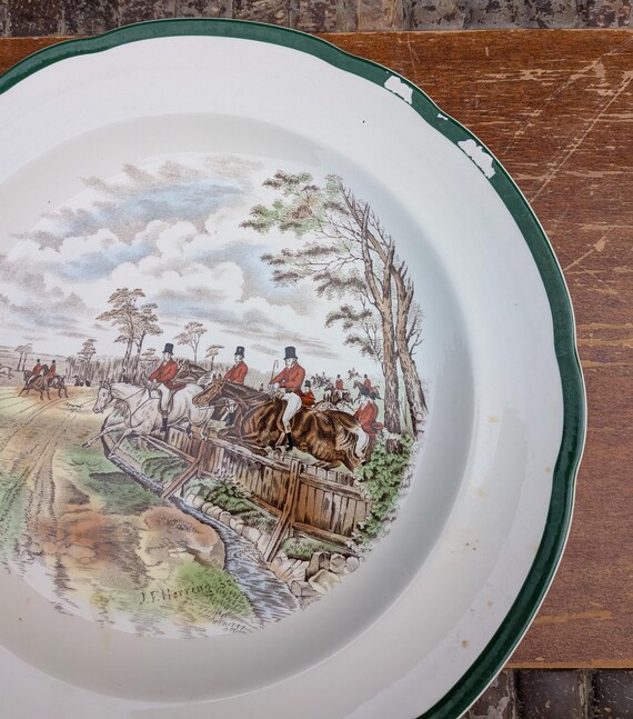 SPODE スポードTHE HUNTハンティング乗馬お皿セット英国製 Vintage Spode Plates Set of 4 Salad the Hunt Series 'first Over