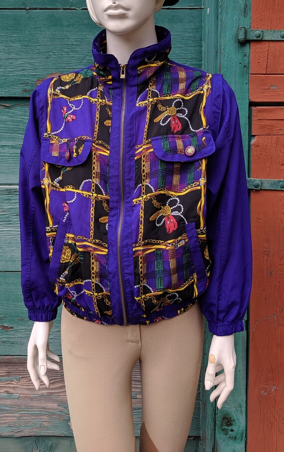 Vintage Jacket Bomber Two-in-One Purple Illustrate