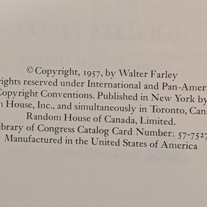 a publication page from a book showing the publication date was 1957