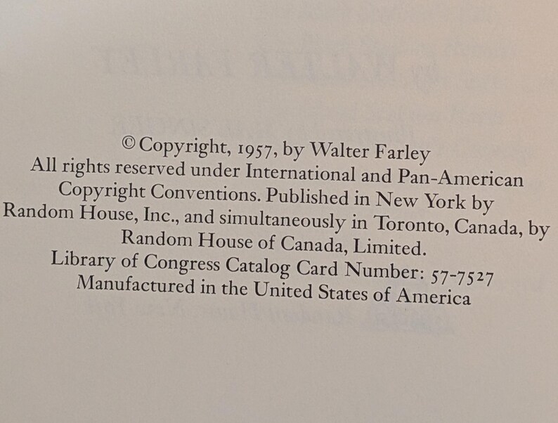 a publication page from a book showing the publication date was 1957