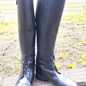 Vintage Tall Leather Field Boots Königs Germany – 1990s