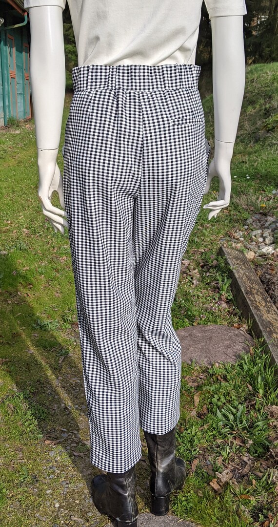 Vintage Trousers Black and White Country Plaid W/… - image 5