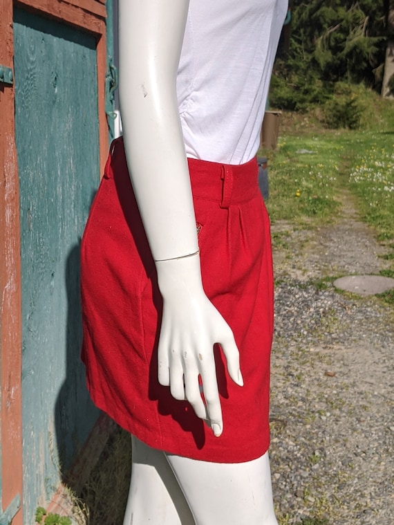 Vintage Skirt Hunt Club Red W/Stirrup Zipper Pull… - image 2