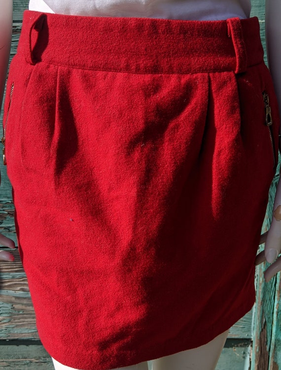 Vintage Skirt Hunt Club Red W/Stirrup Zipper Pull… - image 3
