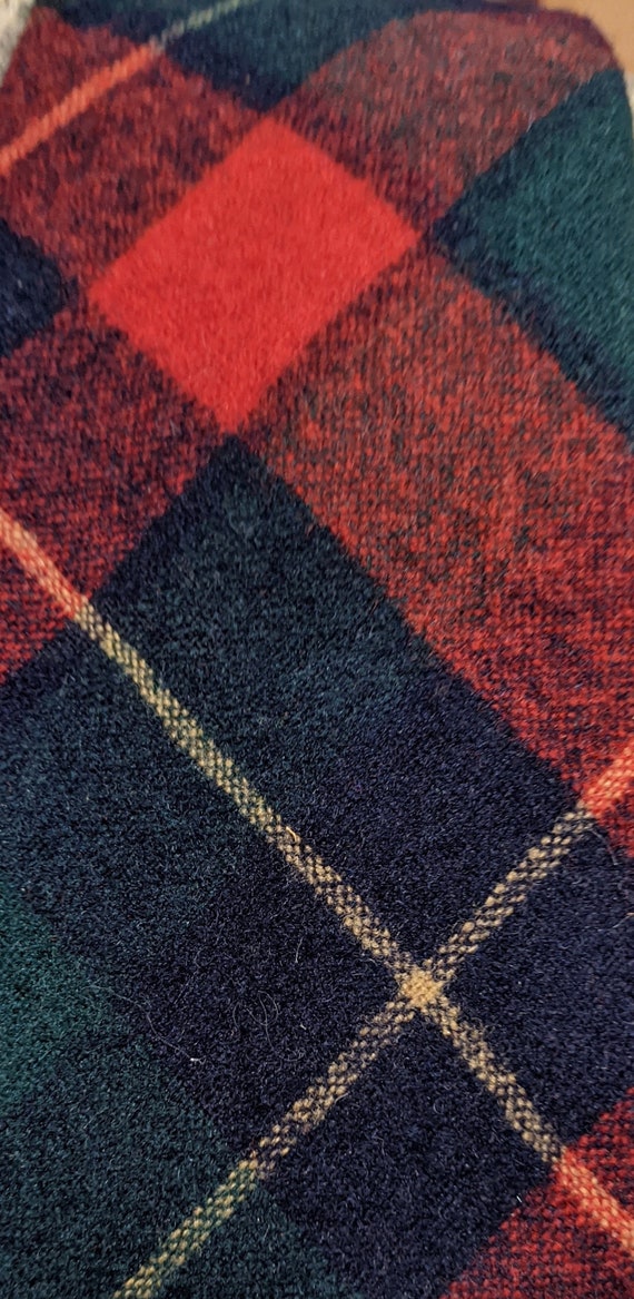 Vintage Necktie Red Plaid Pendleton Wool – 1980s - image 1