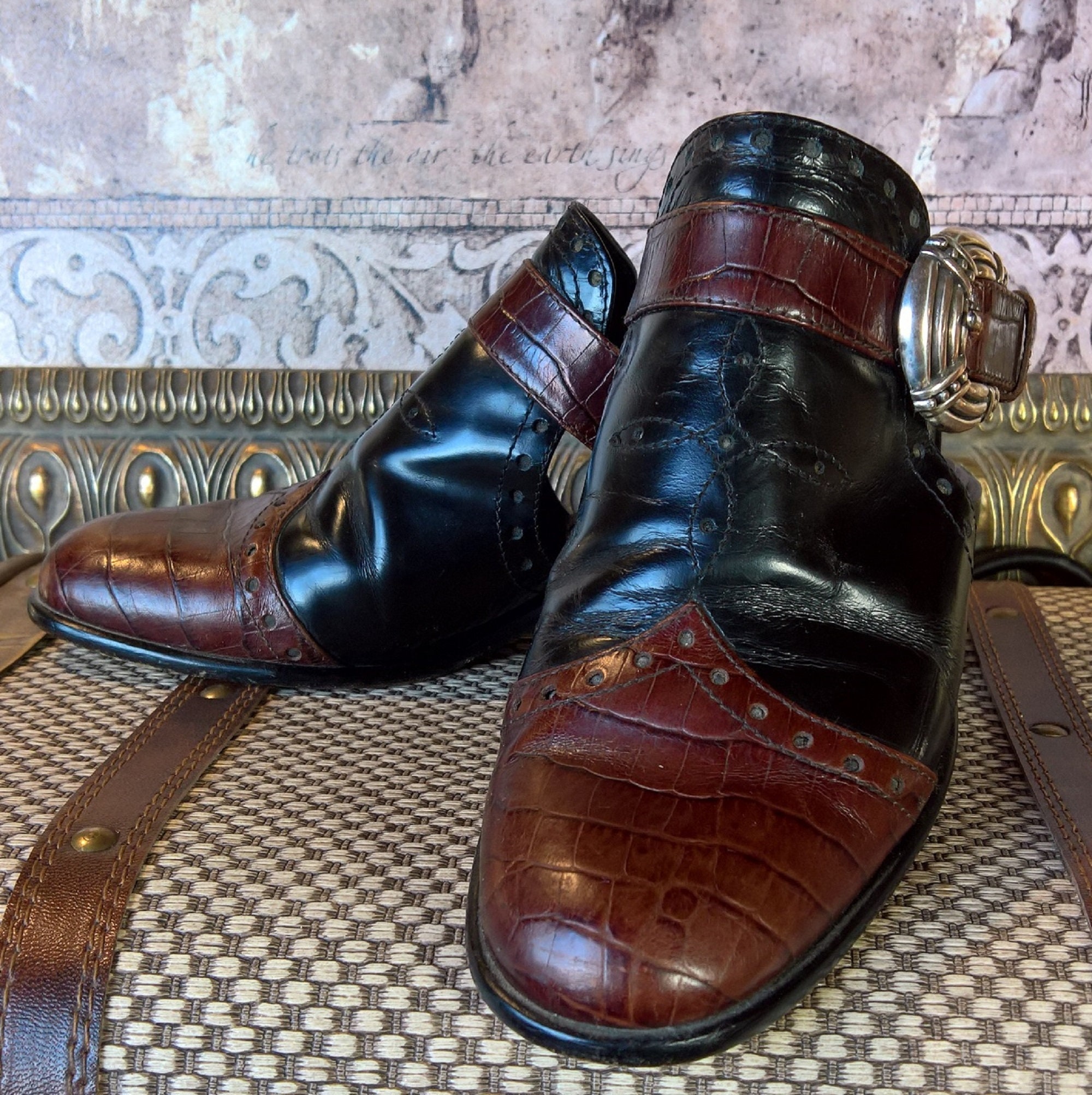 Vintage Shoes Italian-Made Oxford Western Mules