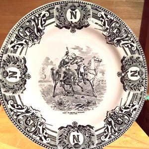 Vintage Plate Boch Fes La Louviere Napoleon Series Transferware-1920s