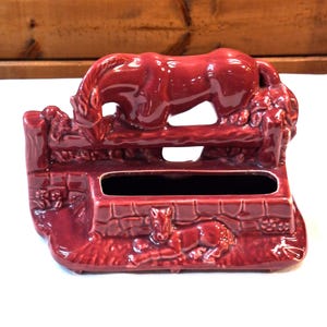 Vintage Desktop Caddy/Planter MCM Mare and Foal – 1950s
