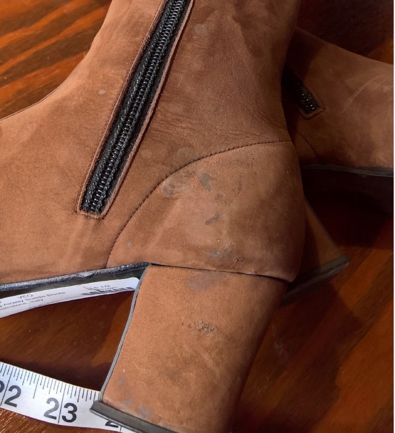Vintage Kid-Suede Baubled Tall Boots Italy