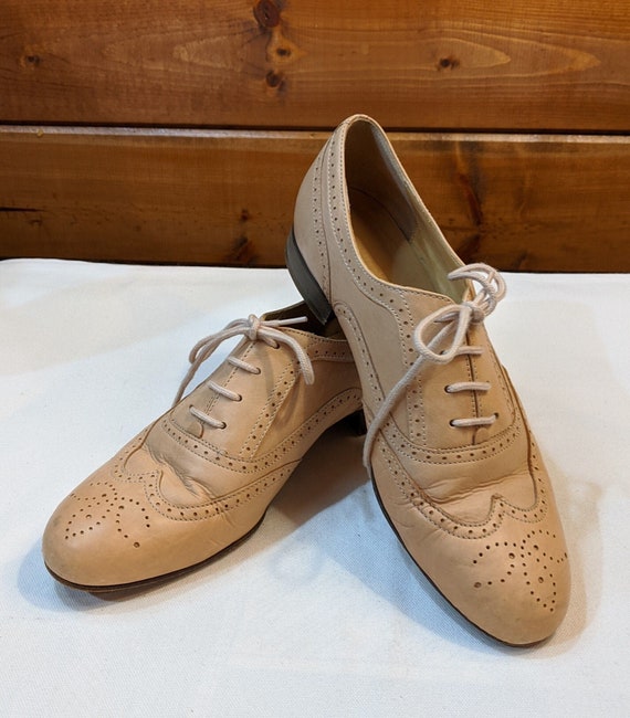 Vintage Shoes Natural Leather Oxford J Crew Made in Italy - 1990s