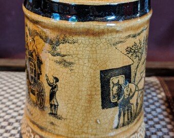 Vintage Porcelain Mug Victorian Carriage Amber – 1940s