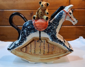 Vintage Teapot Rocking Horse & Teddy Bear Porcelain – 1970s