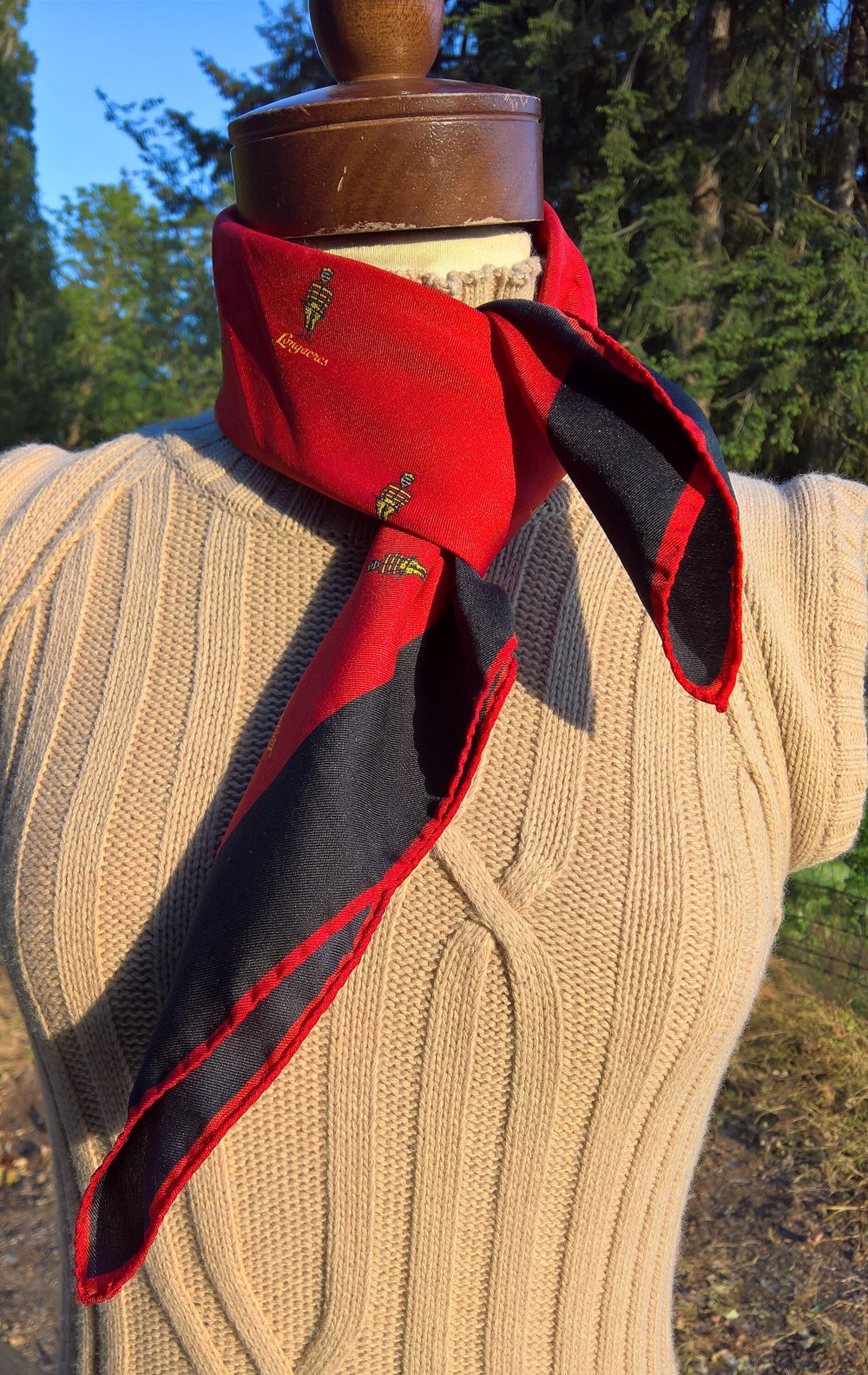 Vintage Equestrian Scarf Jockey Longacres Seattle