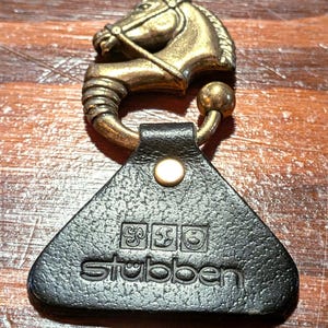 Vintage Brass Horse Head Keychain Stübben Germany Gift Collection – 1980s