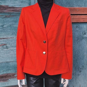 Vintage Equestrian Style Blazer Ralph Lauren Orange with Gold Logo Buttons – 1990s
