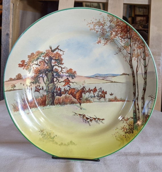 Vintage Fox Hunting Plate Royal Doulton D5104 - 1950s