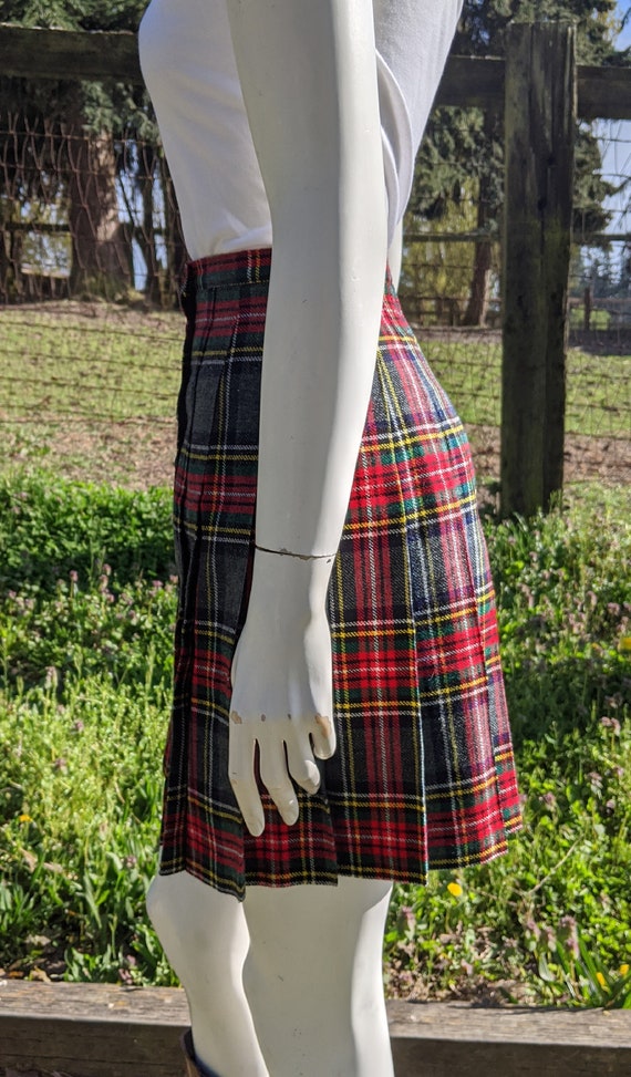 Vintage Skirt Plaid School Girl Paris Pleated – 1… - image 2