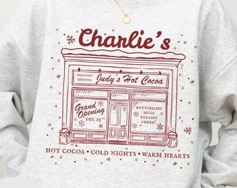 The Santa Clause Film Charlie's Diner Judy's Hot Cocoa Sweatshirt, 90er Jahre Weihnachten Urlaub Shirt, Neil Scott Calvin Vintage Geschenk mit Rundhalsausschnitt