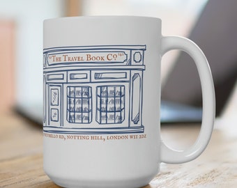 Notting Hill Movie Hugh Grant Julia Roberts The Travel Book Co Shop Ceramic Mug 15oz RomCom Movie Lovers Gift Merch