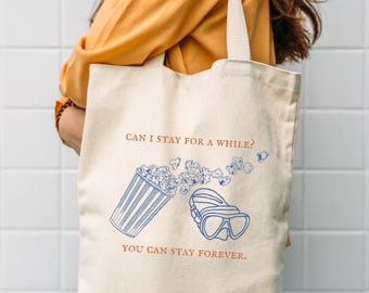 Notting Hill Movie Hugh Grant Julia Roberts The Travel Book Co Shop Cute Cotton Canvas Tote Bag RomCom Movie Lovers Gift Merch Book Reader