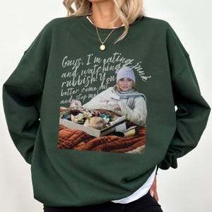 The Holiday Movie Home Alone Christmas Funny Gift Eating Junk Watching Rubbish Xmas Nancy Meyers RomCom Cameron Diaz Crewneck Sweatshirt
