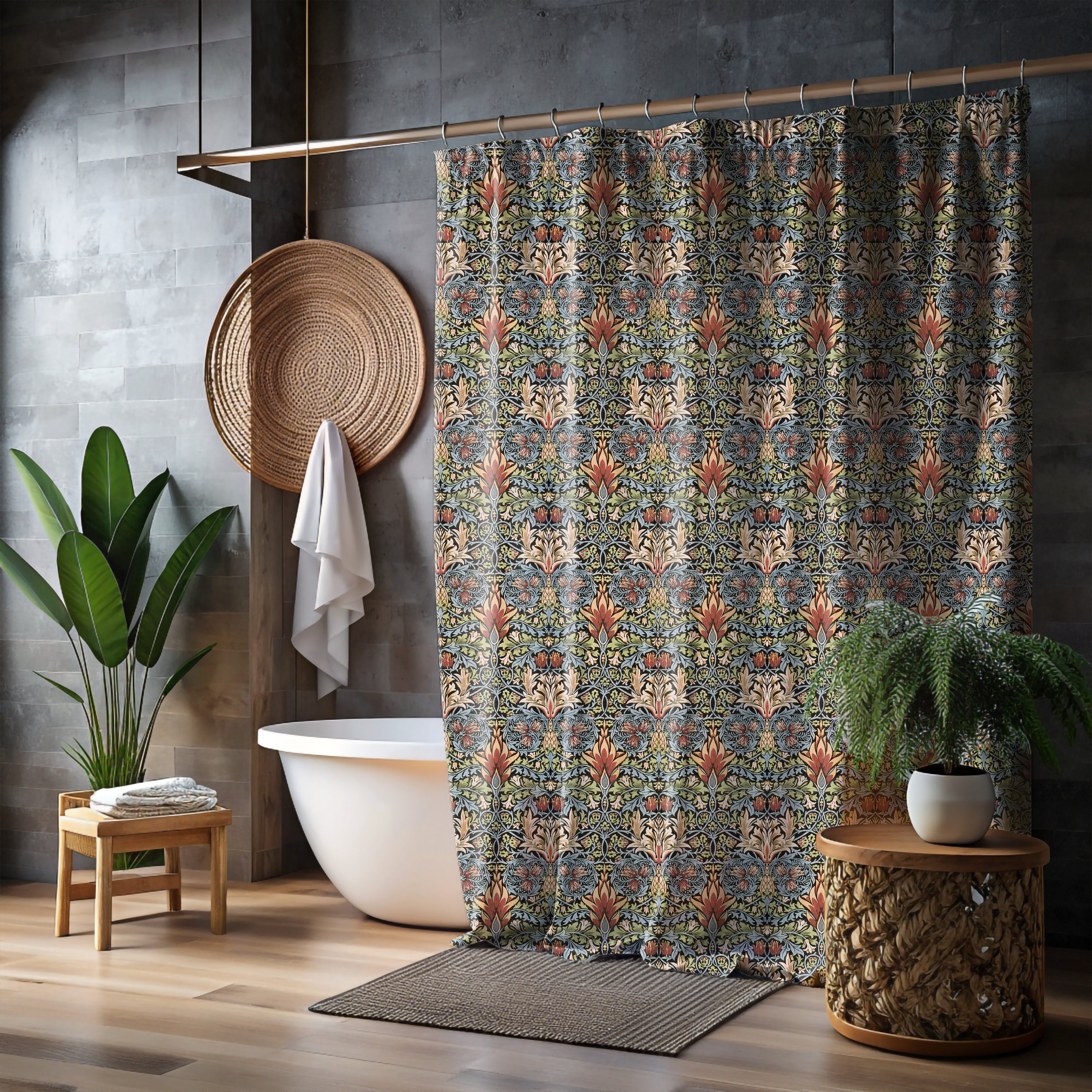 Tenda Da Doccia Vosign In Tessuto Poliestere, 180x210 Cm, Colore Bianco Con Stampa Infradito Colorati E Perline Finte, Idrorepellente, Con 12 Occhielli, Qualità Lusso Hotel