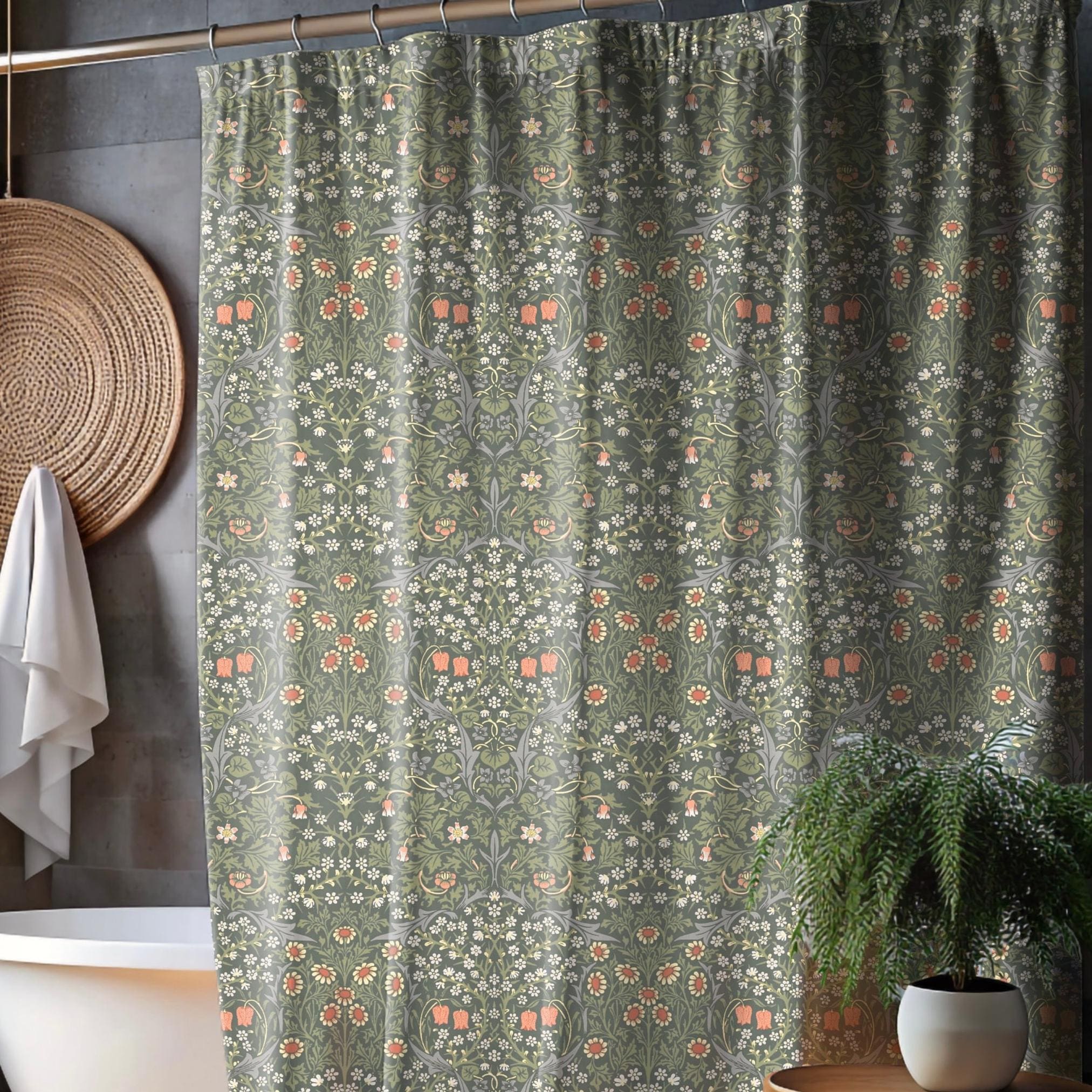 Tenda Da Doccia In Tessuto Con Stampa Botanica - Impermeabile, Asciugatura Rapida, 183x183 Cm, Con Ganci - Foto 13