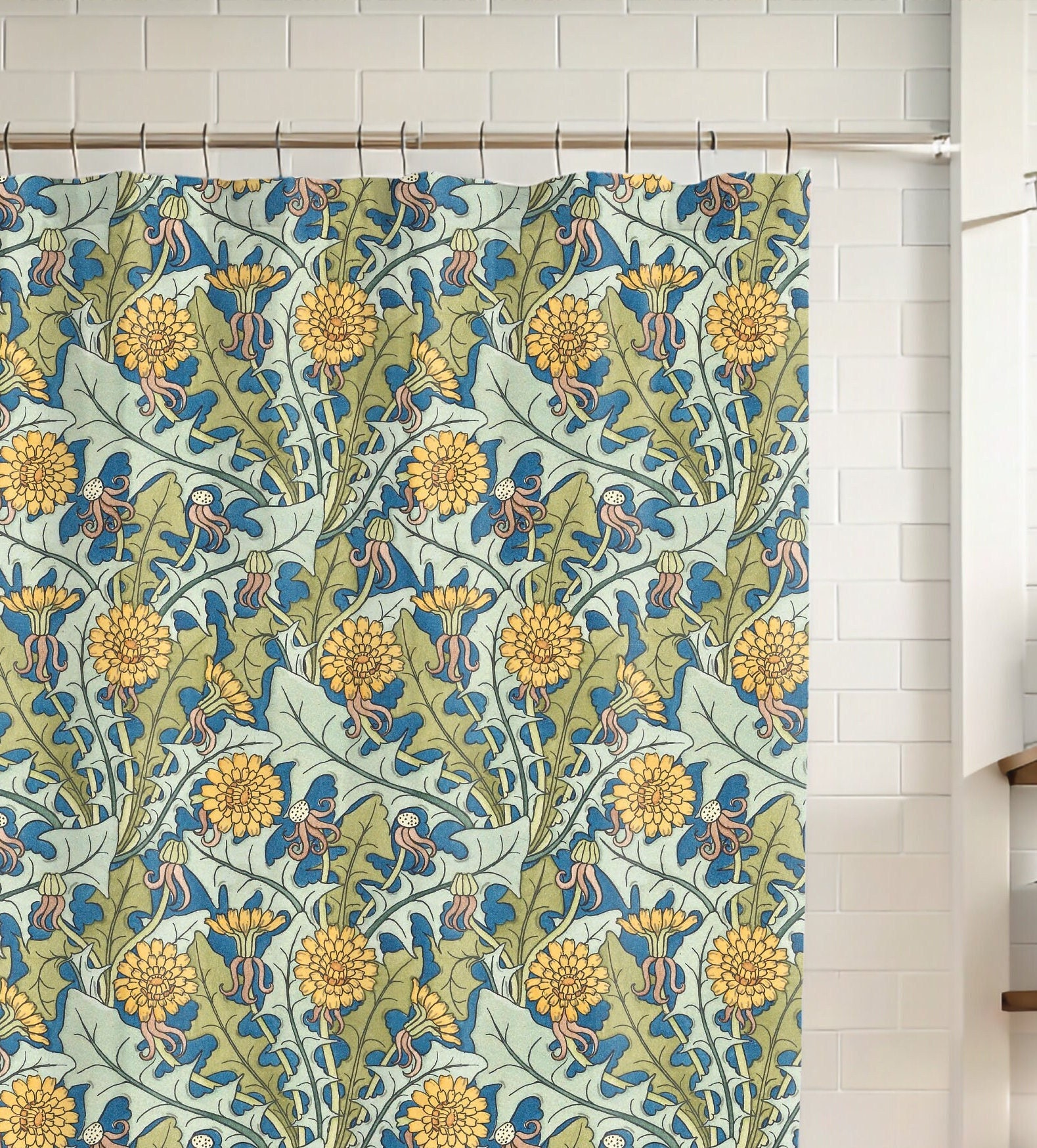 Tenda Da Doccia In Tessuto Con Stampa Botanica - Impermeabile, Asciugatura Rapida, 183x183 Cm, Con Ganci - Foto 8