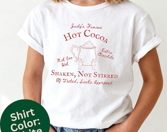 YOUTH Judy's Hot Cocoa The Santa Clause Movie Comfort Colors Xmas Christmas Holiday Shirt Tee Family Matching Bernard Charlie Elf North Pole