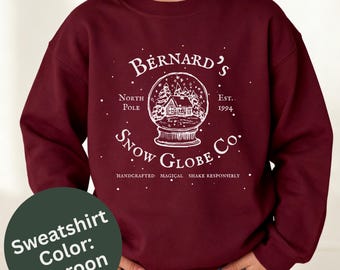 YOUTH Bernard's Snow Globe Co Sweatshirt The Santa Clause Movie Xmas Christmas Holiday Family Matching Gift Crewneck Shirt Soft Elf Judy