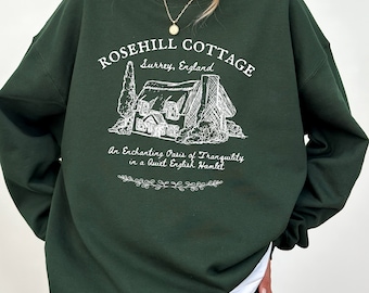 The Holiday Movie Merch Nancy Meyers Sweatshirt Hoodie Rosehill Cottage Amanda Woods Mr. Napkin Head The Holiday Season RomCom Surrey