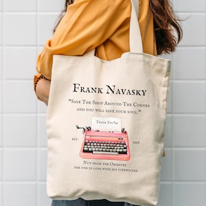 C'è posta in tela di cotone Tote Bag, Nora Ephron Frank Navasky Movie Merch degli anni '90, Il negozio dietro l'angolo Kathleen Kelly Totebag
