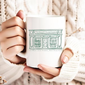 Hai posta Il negozio dietro l&#39;angolo Merchandising di film anni &#39;90 Regalo per amanti dei libri NYC152 Tazza in ceramica ShopGirl Nora Ephron da 15 once