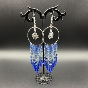 Beaded Fringe Dangle Earrings