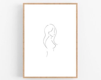 Woman line art, Woman print, Abstract women wall decor, Minimalist art, Modern room decor, Feminist printable wall art, Feminism, Drawing