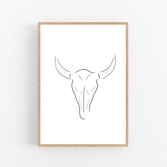 Cow skull. Vector illustration. Isolated object on a white background.  Hand-drawn style Stock Vector Image & Art - Alamy