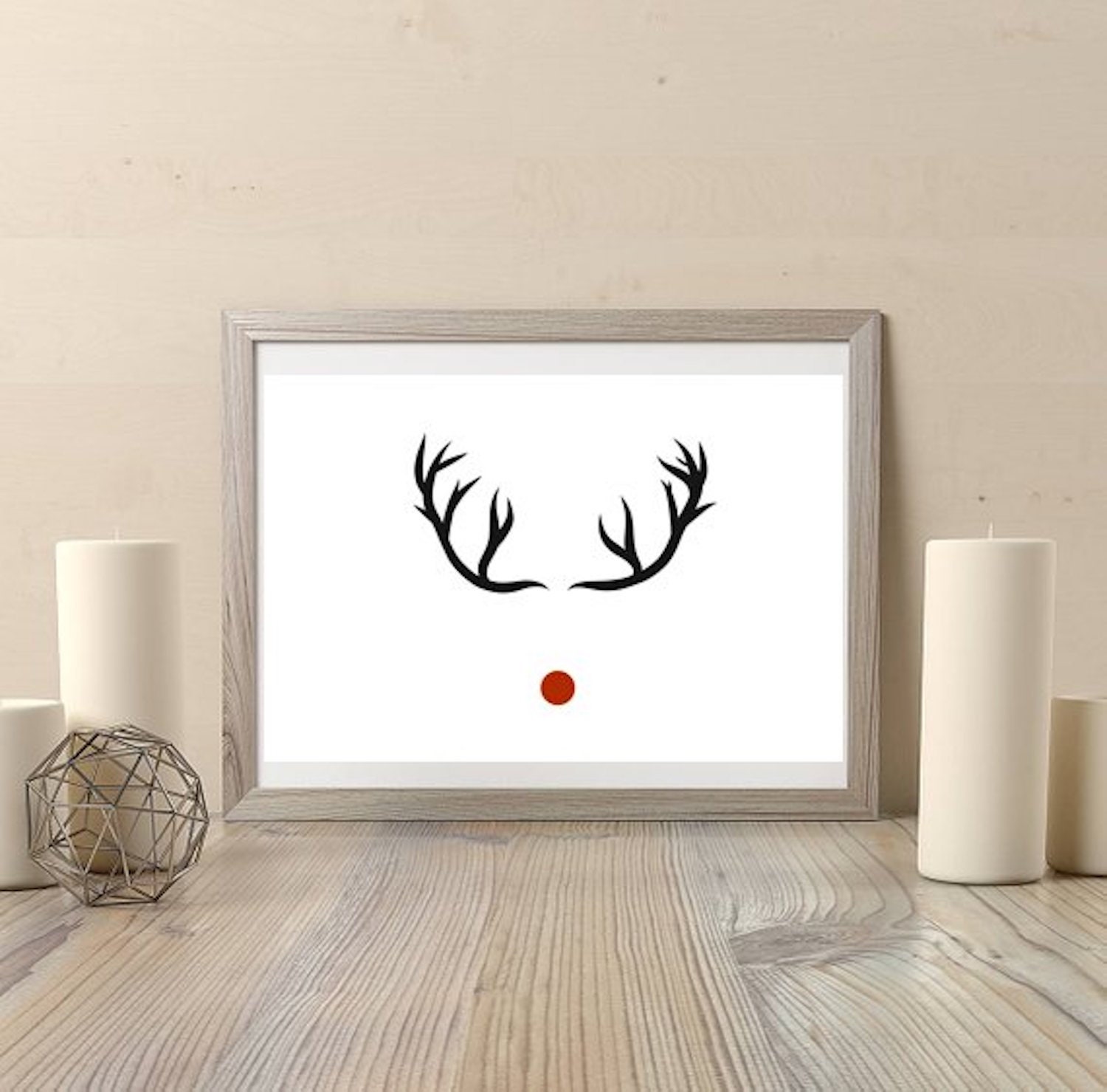 Rudolf Line Art, Rudolf Print, Abstract Reindeer Wall Decor, Minimalist ...