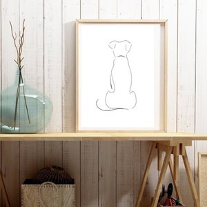 Dog Line Art, Dog Print, Abstract Pet Wall Decor, Minimalist Art ...