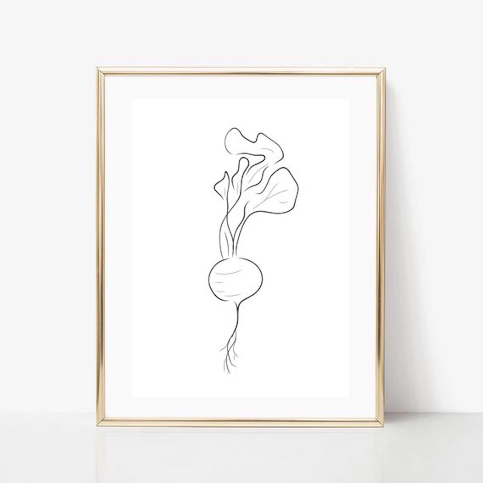 Beet Line Art, Beet Print, Abstract Food Wall Decor, Minimalist Art ...