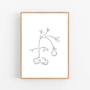 Charlie Brown lijn kunst, kerstprint, abstracte boommuur decor, minimalistische kunst, modern decor, Vakantie afdrukbare muur kunst, Tekening
