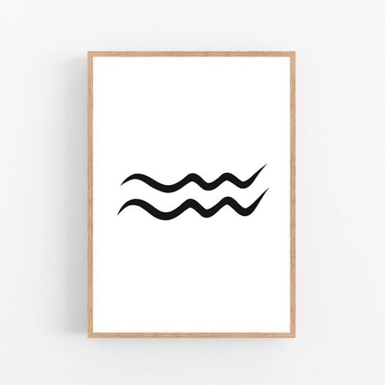Aquarius line art Aquarius print Zodiac print Abstract | Etsy