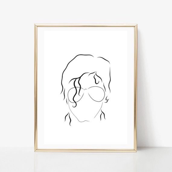 Michael Jackson Line Art Michael Jackson Print Abstract Etsy