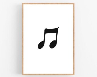 音符のラインアート、音楽プリント、抽象的な音楽の壁の装飾、ミニマリストアート、モダンな部屋の装飾、音楽の印刷可能な壁アート、音符、音楽
