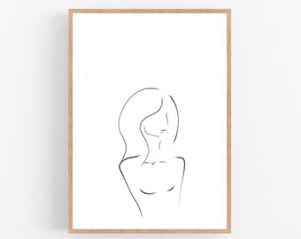 Woman line art, Woman print, Abstract women wall decor, Minimalist art, Modern decor, Feminist printable wall art, Feminism, Drawing