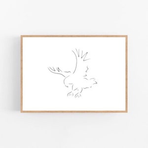 Eagle line art, Eagle print, Abstract hawk wall decor, Minimalist art, Modern room decor, Birds printable wall art, Nature drawing, Animal